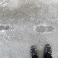 Walking on ice in Banff, Alberta (c) tanadia.com